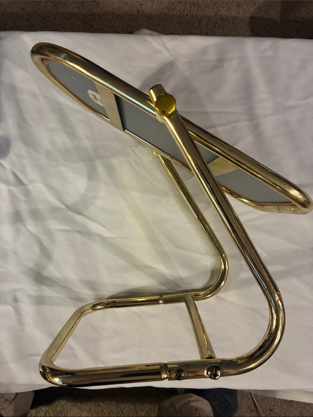 Brass Vanity Mirror Milo Baughman Style Vanity Top Decorative Brass Vintage EUC - Picture 11 of 13